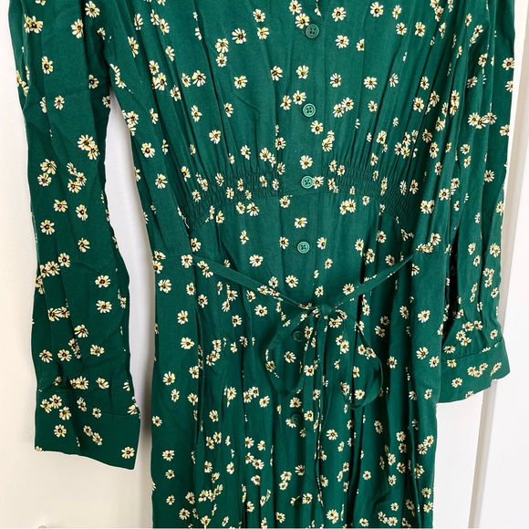 Uniqlo Printed Floral V Neck Long Sleeve Midi Dress - Picture 6 of 8